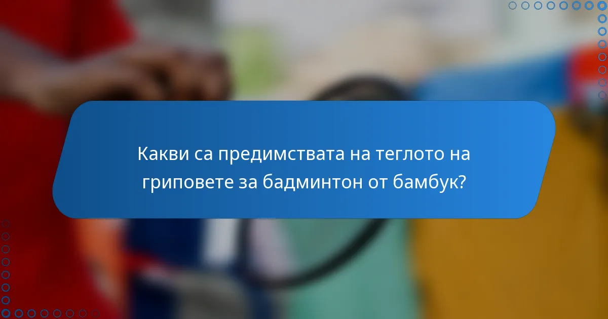 Какви са предимствата на теглото на гриповете за бадминтон от бамбук?