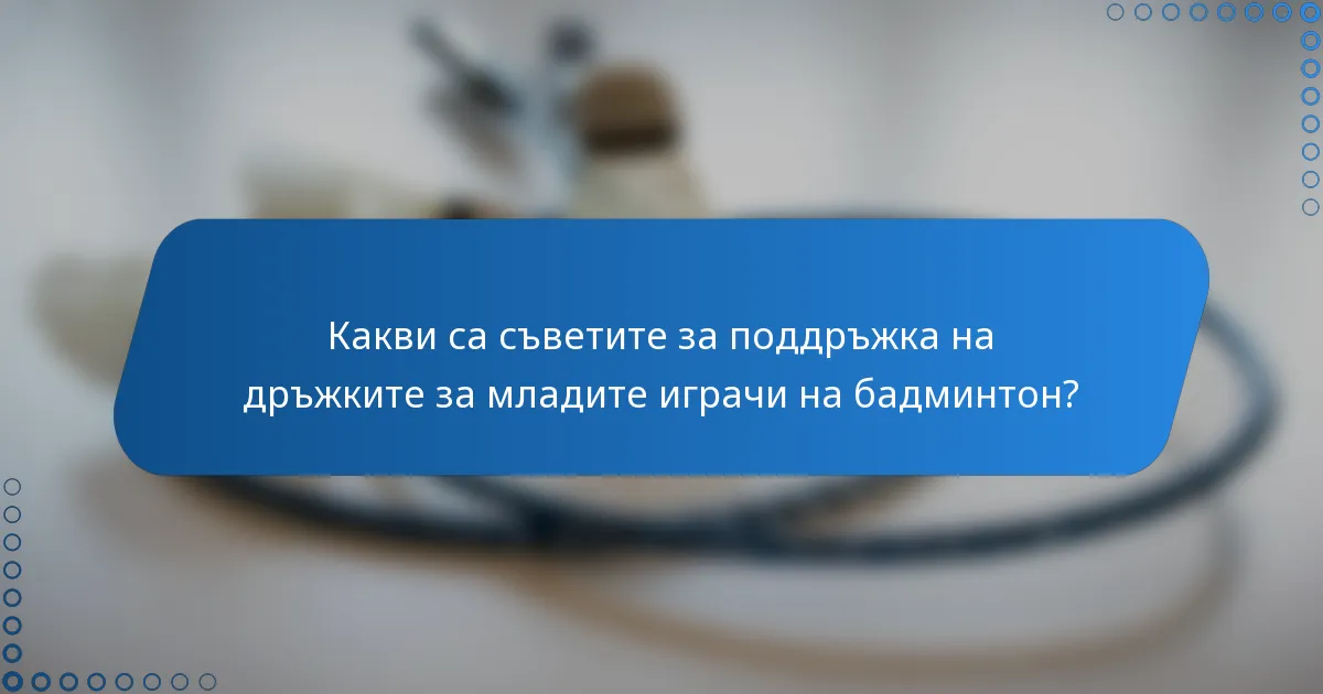 Какви са съветите за поддръжка на дръжките за младите играчи на бадминтон?